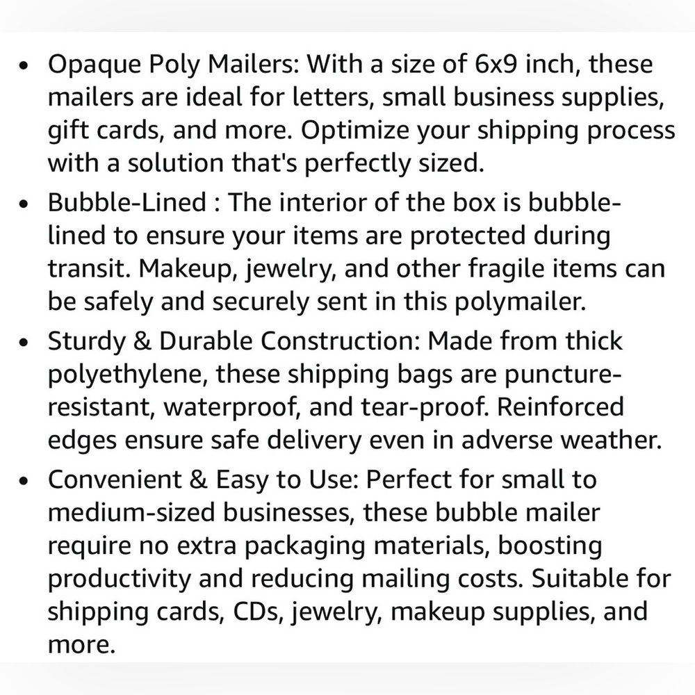 $2 Add-On | 3 Pack of 6”x10” Black Bubble Mailers - Picture 3 of 14